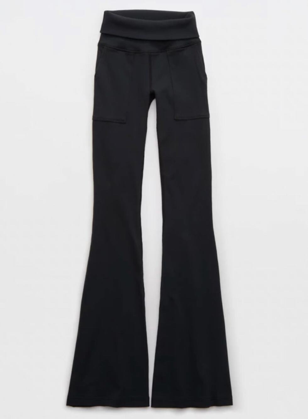 NWT OFFLINE By Aerie Ribbed Pocket Foldover Flare Legging Low Rise Size XS